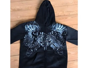 Sweat à capuche matelassé d'hiver délavé à l'acide avec logo, 100% coton, imprimé personnalisé et brodé en 3D, vente en gros - Product Image 3