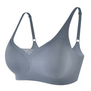Bralette de Encaje Inalámbrico Cómodo con Spandex, Sujetador con Cuello en V, Relleno Extraíble, Sujetador Sin Costuras para Mujer - Product Image 2