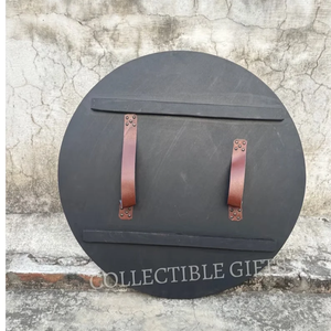 โล่ป้องกันชาวไวกิ้งนอร์สพร้อมโล่กลมโล่ไม้แกะสลักของขวัญไวกิ้งโล่หัตถกรรม Calvin - Product Image 3