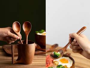 Cuchara de madera de alta calidad para servir té y sopa, multiusos para cocinar. Cuchara de madera única hecha a mano para servir té y sopa, ideal para regalar. - Product Image 2