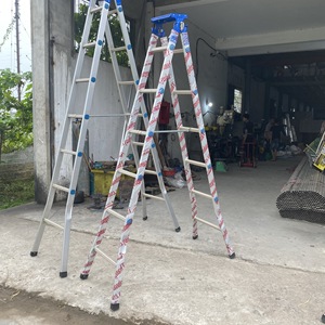 Modern 2m Aluminum Self-Locking Hinge <b>Telescopic</b> Folding <b>Ladder</b> Convenient for Outdoor Supermarket Staircase Gym Use - Product Image 5