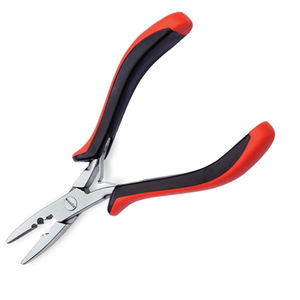 Alicates para extensiones de cabello con 3 agujeros, alicates con mango de goma rojo y negro para extensiones de cabello, alicates para cabello multiusos - Product Image 4