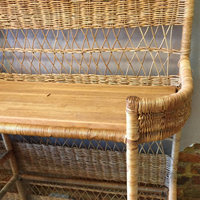 Étagère en rotin artisanale - Unité de rangement bohème naturelle avec design multi-niveaux
