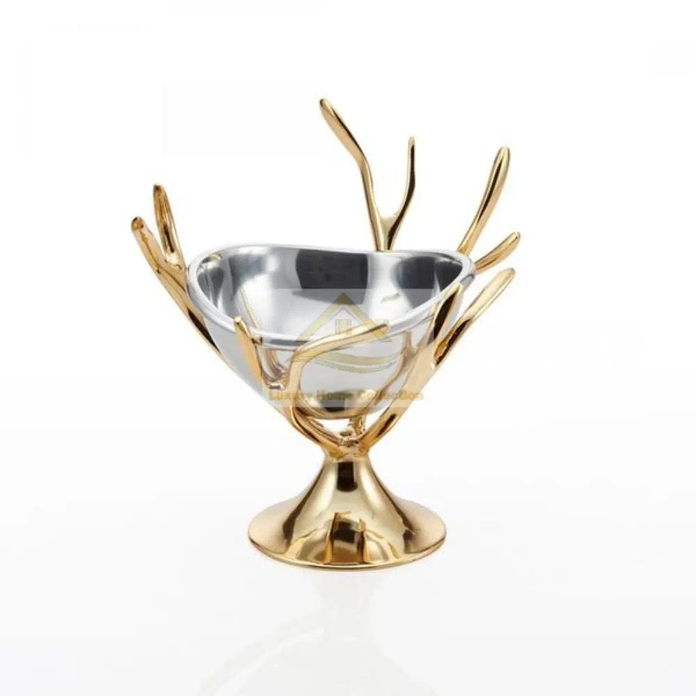 Stile attraente in metallo trofeo tazza Design ciotola di colore argento e grande forma Stand con oro di colore lucido a prezzo accessibile