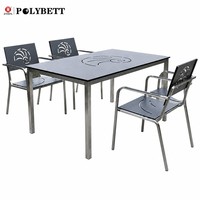 Table de salle à manger extérieure en stratifié phénolique de 12 mm, résistante à l'eau, HPL pour meubles d'extérieur