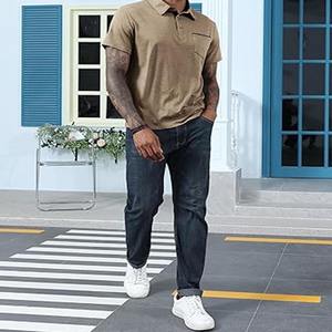 Polo de golf liso de poliéster 100% para hombre al por mayor, camisetas baratas hechas por Dress Sports - Product Image 6