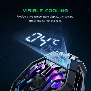 Gaming Koelventilator Halfgeleider Heatsink Koeling Mobiele Telefoon Radiator Met Led Temperatuur Display Mobiele Telefoon Koeler