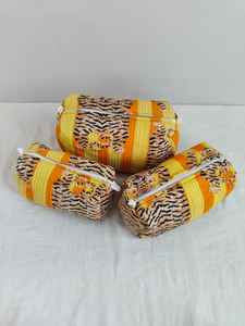 Juego de 3 Bolsas de Maquillaje Casuales Ligeras con Cierre de Cremallera y Estampado Animal (Tigre), Organizador de Cosméticos de Gran Capacidad - Product Image 5