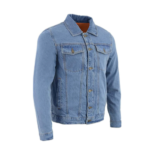 Meilleure vente Slim Fit jean noir délavé à l'acide manteau décontracté Streetwear col montant à manches longues veste pour hommes - Product Image 6