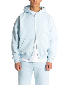 เสื้อสเวตเตอร์ขนแกะมีฮู้ดของผู้ชายแบบพรีเมี่ยมพร้อมโลโก้แบบกำหนดเองปักซิปมีฮู้ดแบบบล็อกอบอุ่นมีสายปรับได้ - Product Image 6