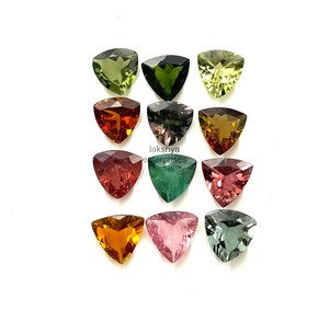 8mm Top Grade Tourmaline Trillion Cut Pierres Précieuses À Facettes Pour La Fabrication De Bijoux Calibré Naturel Multi Tourmaline Pierre En Gros - Product Image 2