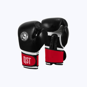 Gant de boxe noir de haute qualité le plus populaire adulte professionnel crochet et boucle soutien de poignet logo personnalisé gant de boxe - Product Image 1