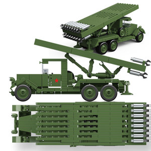 1/35 324 Uds Ww2 soviético <span class=keywords><strong>Katyusha</strong></span> Bm-13 lanzacohetes cohete artillería camión blindado artillería tractores juegos de bloques de construcción - Product Image 4