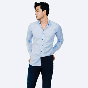 2023 mode personnalisé OEM hommes d'affaires personnalisé polyester à manches longues chemises pour hommes en gros - Product Image 4