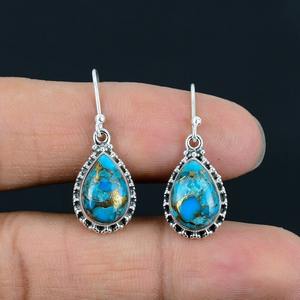 Pendientes de Plata de Ley 925 con Baño de Oro Rosa, con Ópalo, Modernos, para Bodas y Fiestas, Regalo para Mujer - Product Image 3