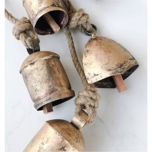 Campanas Navideñas Decorativas de Latón Tallado con Acabado Dorado, Cuerda Ancha Personalizada para Colgar, Decoración Náutica para Árbol de Navidad, Halloween, Fiesta, Hogar - Product Image 5