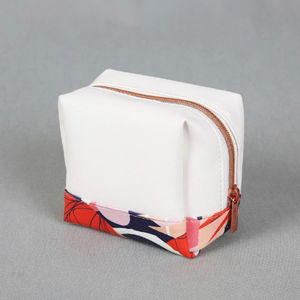 Bolsa de maquillaje de poliéster y algodón ecológica de alta calidad, logotipo personalizado impreso, elegante organizador diario, bolsa con cremallera, estuche de moda - Product Image 2