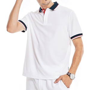 Camiseta de polo de 100% algodón para hombre, diseño sólido personalizable de alta calidad sostenible - Product Image 1