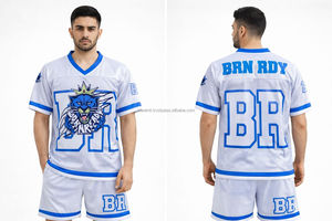 เสื้อฟุตบอลอเมริกันแบบสั่งทำพิเศษ คุณภาพสูง ผลิตจากโพลีเอสเตอร์ 100% แขนสั้น ระบายอากาศได้ดี ซับเหงื่อ ไซส์ใหญ่ สำหรับทั้งชายและหญิง - Product Image 5