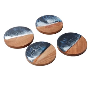 Top Quality Customize <b>Coaster</b> Wholesale Wood <b>and</b> Resin <b>Coasters</b> <b>Set</b> Square Round Design Tea Coffee Cup Wood Resin <b>Coaster</b> - Product Image 1