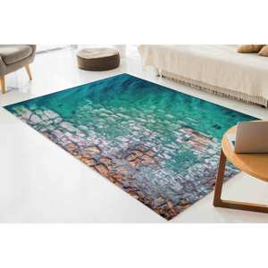 พรมลายวิวทะเล: พรมตกแต่งลายชายฝั่งกันลื่น พรมพิมพ์ลาย พรมขนนุ่ม - Product Image 1