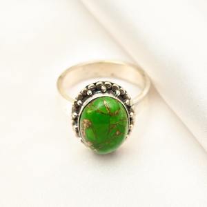 Tendencia 925 plata esterlina turquesa anillo de piedras preciosas joyería hecha a mano plata estilo bohemio anillo joyería para mujeres regalo para niñas - Product Image 2