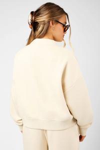 Ensemble de survêtement pour femme en nylon/coton, 2 pièces, long, uni, brodé, avec détails boutonnés, crème, pour l'hiver - Product Image 5