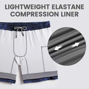 กางเกงขาสั้นฟิตเนสแห้งเร็วระบายอากาศได้ดีสีพื้นสำหรับผู้ชายสำหรับวิ่งฤดูร้อน - Product Image 5