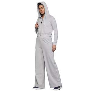 Conjunto personalizado de 2 piezas de lana de gran tamaño Sudadera con capucha Drop-Shoulder Jogger Pantalones Color sólido de invierno Sudadera con capucha en blanco - Product Image 2