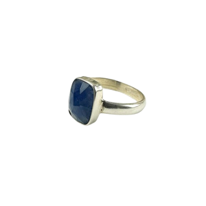 Bague en pierre précieuse lapis-lazuli pour femmes, bijoux de style bohème en argent, argent sterling 925, bague tendance faite à la main, cadeau pour elle - Product Image 1