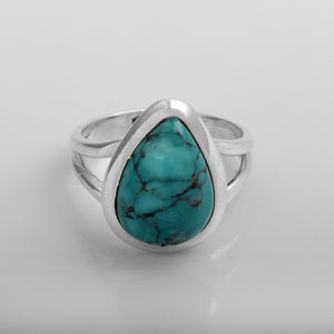 Anillo Vermeil de Eternidad de Plata Esterlina 925 Sólida, Joyería de Moda India Chapada en Rodio, Azul Cielo, Turquesa, para Bodas - Product Image 2