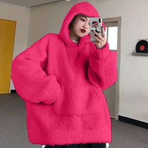 Sudadera con capucha de mezcla de lana Sherpa para mujer, de talla grande Sudadera con capucha, sudaderas con capucha para mujer, tela gruesa y pesada - Product Image 6