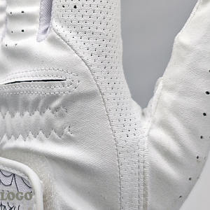 Manos izquierdas Gran calidad Piel de oveja personalizada Adecuado Cabretta Cuero Blanco Guantes de golf Logo personalizado - Product Image 4