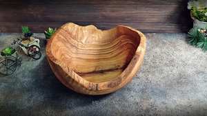 Salad <b>Bowls</b> Rustic Handmade <b>Olive</b> <b>Wood</b> with Live Edges and Irregular Shapes Fruit <b>Bowls</b> Decorative for Display - Product Image 3