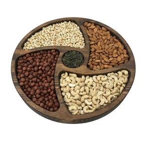 Plateau de service de luxe en bois carré pour fruits secs et noix, fait à la main, design standard en bois naturel pour la restauration - Product Image 5