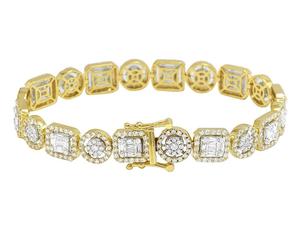 High Quality Customize Sterling Silver VVS Moissanite <b>Baguette</b> Round Diamond Iced Out Hip Hop Bling <b>Bracelet</b> For Men - Product Image 3