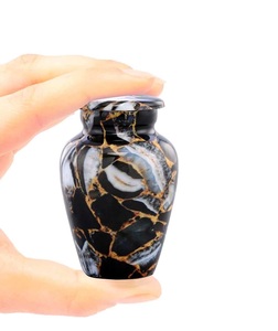 Black <b>Keepsake</b> Cremation Urns for Human <b>Ashes</b> Metal <b>Keepsake</b> Cremation Urn <b>Ashes</b> Handcrafted Memorial Urn Funeral Custom Size - Product Image 2