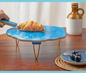 ฐานวางเค้กเรซิ่นทำมือเพ้นท์ลายวงกลม รูปทรงตามสั่ง ตกแต่งงานแต่งงานทันสมัย ผลิตโดย Rani Industries รุ่น RI266 - Product Image 2