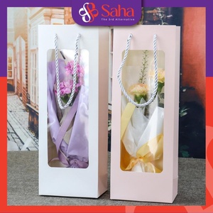 Sac en papier kraft de luxe personnalisé 36X12.5X8.5 CM Emballage cosmétique de cadeau de fantaisie avec échantillon gratuit de logo - Product Image 3