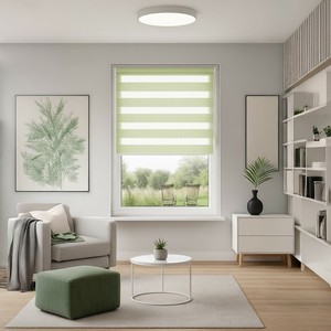 Persianas Enrollables Zebra BOJANEK, Persianas Horizontales de Día y Noche, Tela de Poliéster, Estilo Moderno, Protección Solar, para Hogar y Oficina, BLANCO - Product Image 5