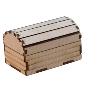 กล่องใส่เงินหีบสมบัติไม้ขนาดเล็กตัดด้วยเลเซอร์กล่องเครื่องประดับที่ทำจากไม้ขนาดเล็กสำหรับจัดเก็บแหวนต่างหูสิ่งของอื่นๆ - Product Image 1