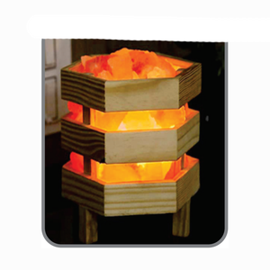 Panier rond en bois de rose avec morceaux de sel, panier en bois pour lampe à sel de l'Himalaya, panier en bois artisanal - Product Image 5