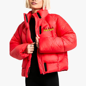 Chaqueta Acolchada para Mujer al por Mayor, Personalizada, 100% Poliéster Teñido, Ligera, Resistente al Viento, Forrada de Algodón, con Logotipo Impreso Personalizado, Talla Grande - Product Image 6