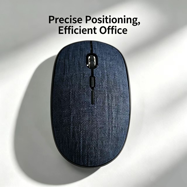 Fabric Covered Wireless Mouse, 2.4G Optical Ergonomic Mouse, Custom Logo Available,  Battery Type Wireless Mouse for Bulk Order