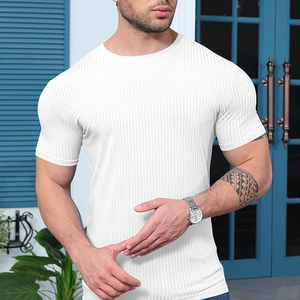 Tendance personnalisé classique à manches courtes respirant t-shirt microfibre équipage Fitness col rond sport hommes respirant t-shirts - Product Image 2