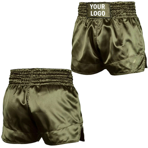 Pantalones cortos de Muay Thai para hombres, ropa de lucha contra el kick boxing, de la más alta calidad, con impresión de logotipo personalizado, superventas - Product Image 5