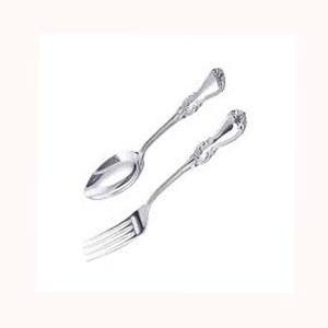 Nuevo personalizar plata niquelado cubiertos comida elegante acero inoxidable con negrita en relieve mango de diseñador cubiertos - Product Image 1