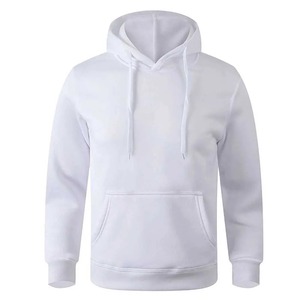 Sweat-shirts d'hiver pour hommes en coton 100% personnalisés en gros, anti-boulochage, de haute qualité, blanc uni, impression et broderie - Product Image 1