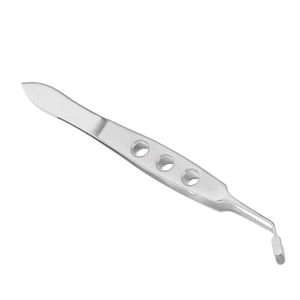 Pinzas de pestañas de acero inoxidable al por mayor con logotipo personalizado 45 75 90 grados Nano agarre pinzas de extensión manuales - Product Image 5