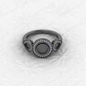High Quality Genuine 925 Silver Half Eternity With CZ Semi Mount Blank Setting <b>Ring</b> Good for Gemstone <b>Resin</b> & Ashes Jewelry - Product Image 4